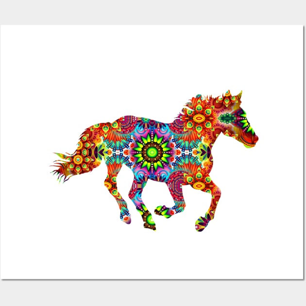 colorful horse Wall Art by KHMISSA ART